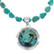 Navajo Turquoise Sterling Silver Pendant Bead Necklace X10730